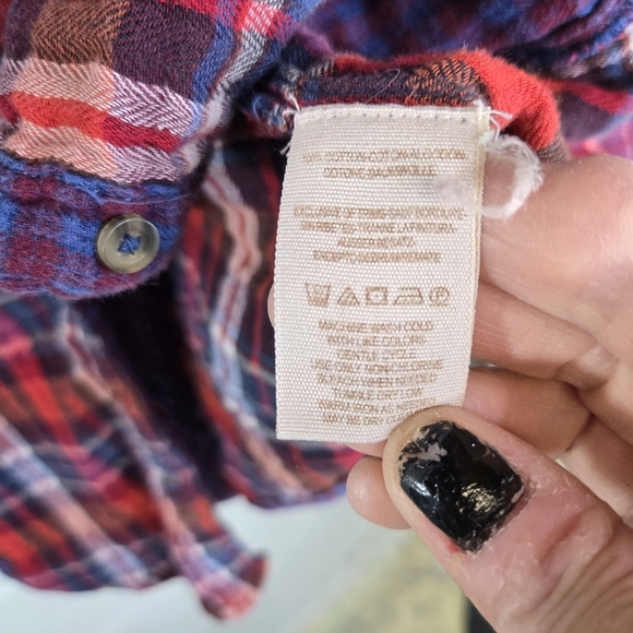 Free People One Of The Guys Plaid Double Gauze Textured Button Down Shirt - Picture 6 of 10